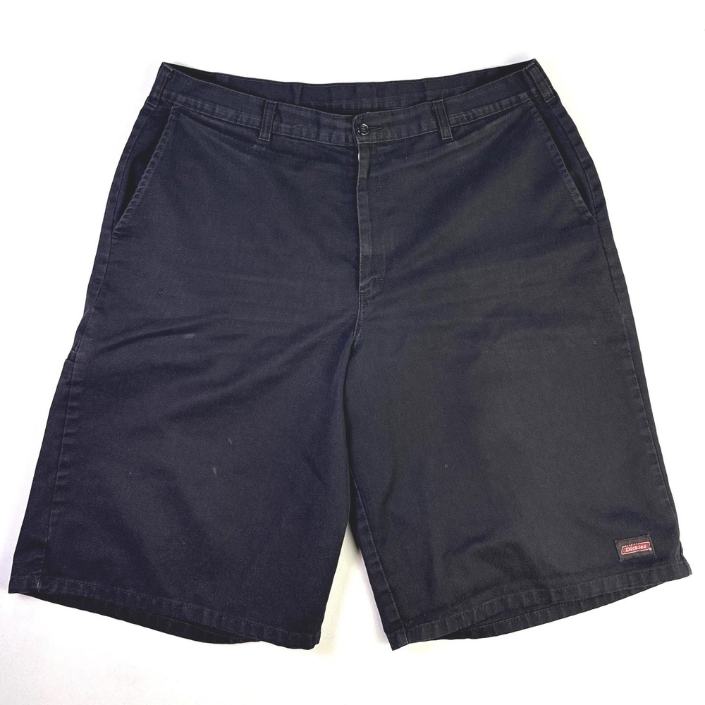 Dickies Mens Black Utility Work Shorts Size 40 Poly Cotton Twill‎ Flat Front